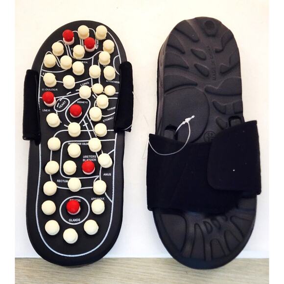 REFLEXOLOGY SANDLES/SLIPPERS-Acupuncture-Pressure Points-11" Long-Men's 10-11 - Picture 3 of 11